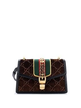 Gucci Sylvie Shoulder Bag Gg Velvet #337286G11B